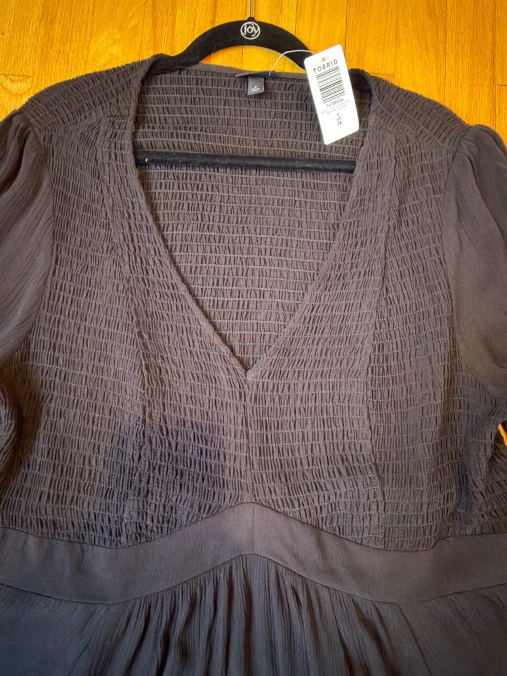 NWT Torrid Black Crinkle Gauze Smocked Babydoll Top 4X 26 - Picture 8 of 12